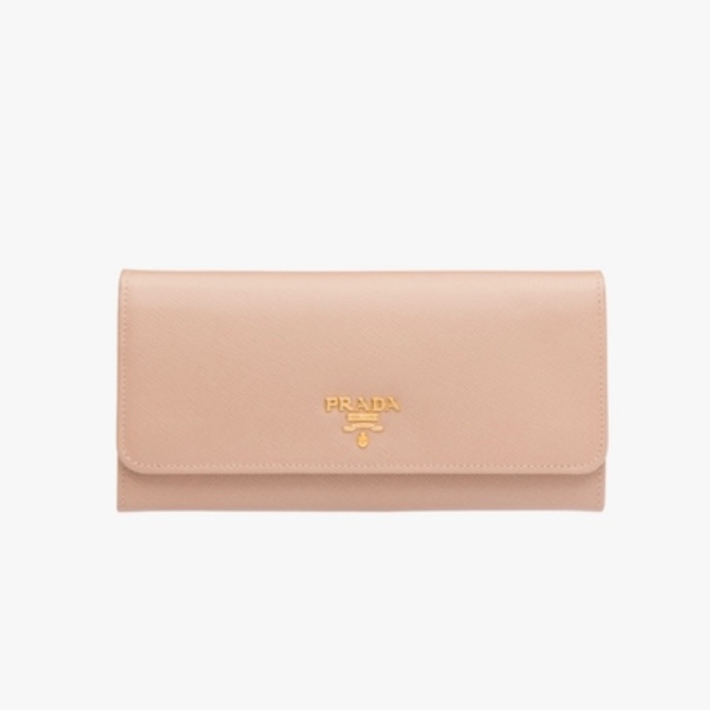 Prada Saffiano Leather Wallet - Cameo Beige
